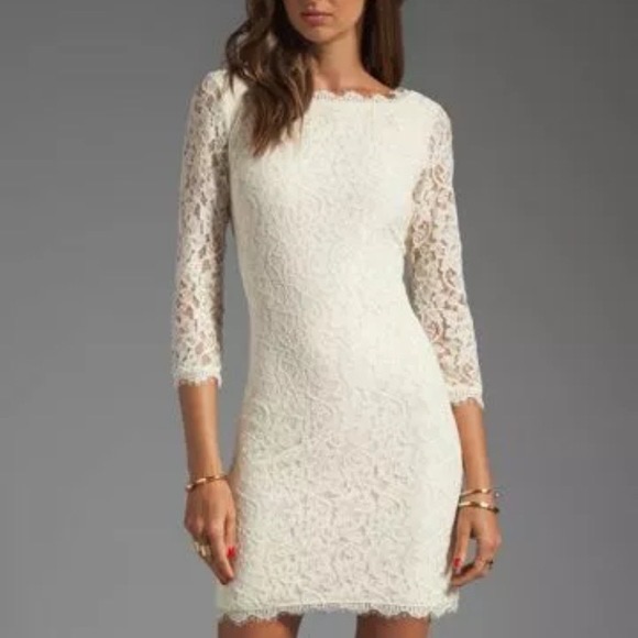 Diane Von Furstenberg Cream Lace Dress